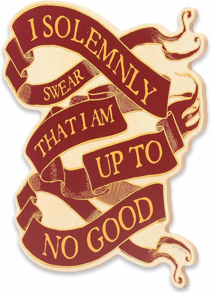 Harry Potter I Solemnly Swear I Am Up to No Good Wood Wall Decor - Vintage Harry Potter Wall Art for Home or Office