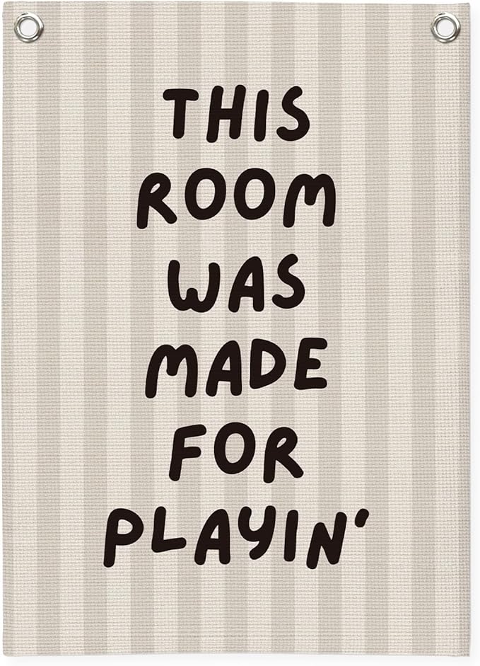 Playroom Decor Wall Banner,This Room Was Made For Playin,Playroom Sign Wall Hanging Banner Flag for Nursery,Playroom,Classroom, 18x25 Inch