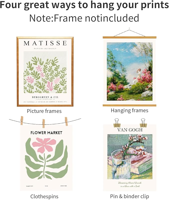 QIAOMICS Colorful Flower Market Wall Art Prints Abstract Matisse Wall Decor Posters,Colorful Exhibition Posters Wall Art Flower Pictures for Bedroom,Living Room Unframed (8" x 10")