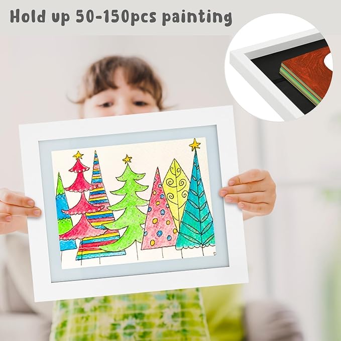 Golden State Art, 10x12.5 Kids Art Frames, Front-Opening Picture Frame Great for Kids Drawings, Artworks, Children Art Projects, Schoolwork, Home or Office (White, Set of 8)