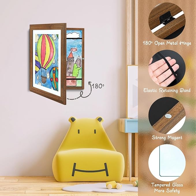 Golden State Art, 10x12.5 Kids Art Frames, Front-Opening Picture Frame Great for Kids Drawings, Artworks, Children Art Projects, Schoolwork, Home or Office (Ecru Set of 2)