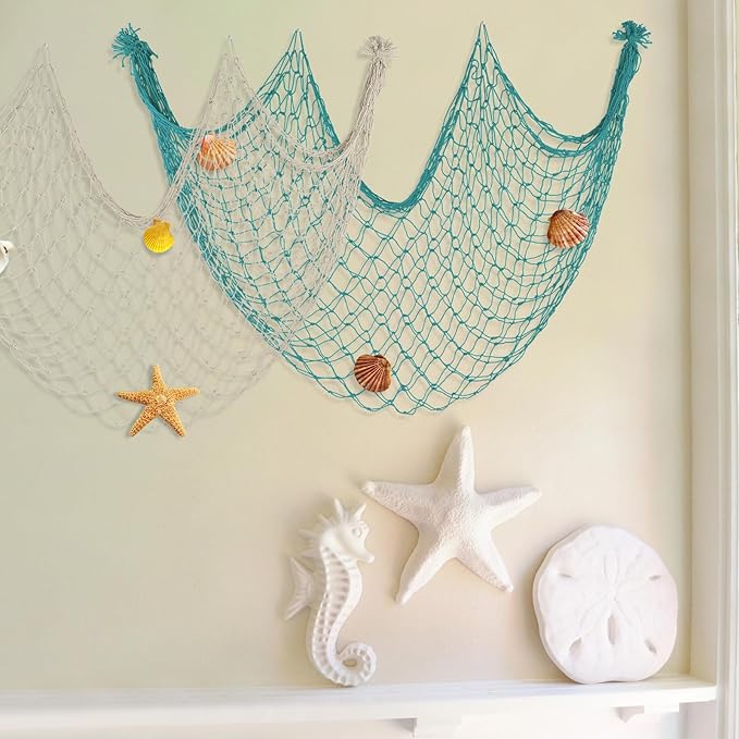2 Pack Fish Net Decorations for Party