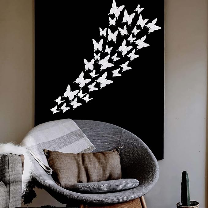24pcs White 3D Butterfly Removable Mural Stickers Wall Stickers Decal for Home and Girls Room Decoration
