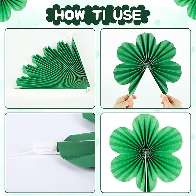 BestoFun 12 PCS Paper Flowers Fans Red Green and Pink Party Decorations Paper Flowers Decorations for Wall Girl Groovy Birthday Baby Shower Wedding Bachelorette Room Hanging Décor