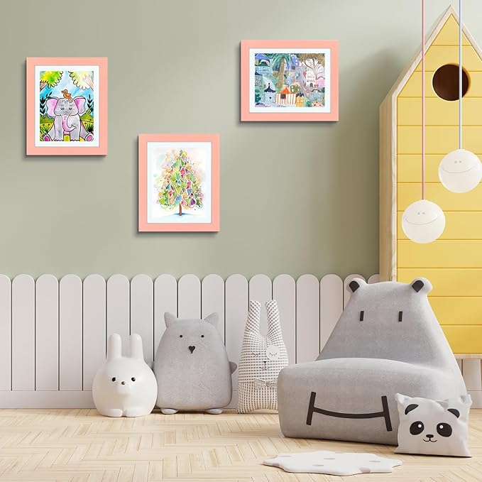 Golden State Art, 10x12.5 Kids Art Frames, Front-Opening Picture Frame Great for Kids Drawings, Artworks, Children Art Projects, Schoolwork, Home or Office (Pink, Set of 8)