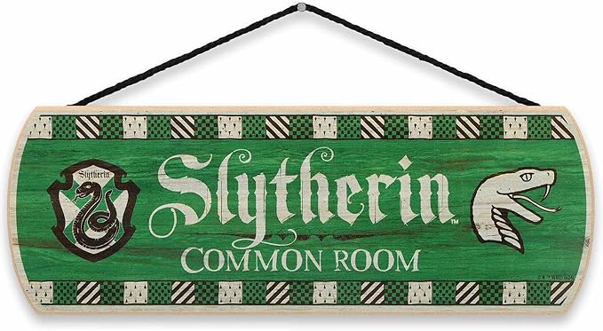 Harry Potter Slytherin Common Room Hanging Wood Wall Decor - Fun Slytherin Sign for Teen Bedroom or Movie Room