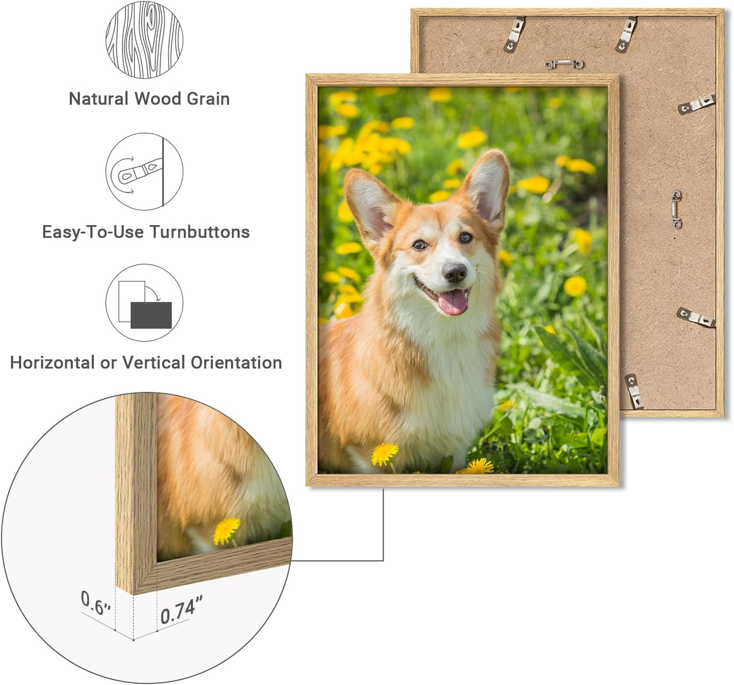 NWT Custom Framed Poster Prints with Your Any Photos, Personalized Canvas Pictures for Wall to Print Framed - 11"x14" Natural