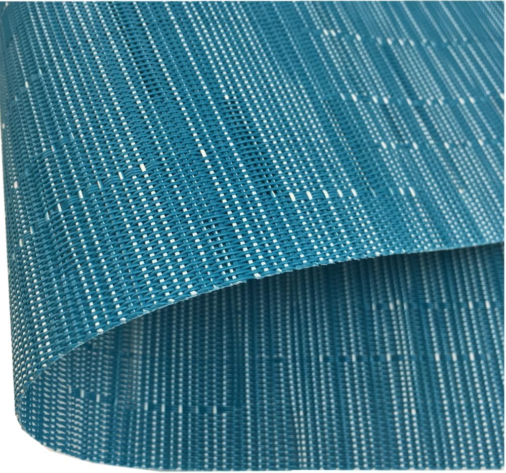 WAZAIGUR Placemats Set of 4 for Dining Table Heat-Resistant Washable Place Mats Woven Vinyl Kitchen Table Mats Easy to Clean,Blue