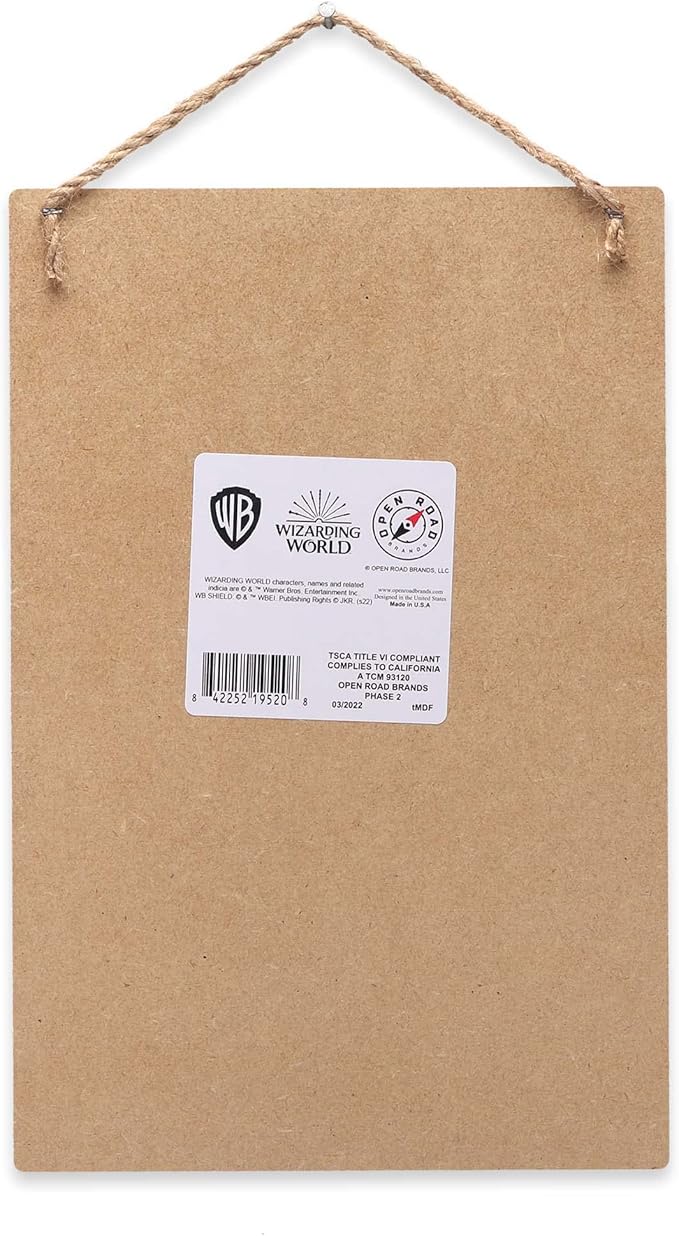 Harry Potter Hogsmeade Hanging Wood Wall Decor With Three Broomsticks Symbol - Fun Harry Potter Sign for Movie Room or Bedroom