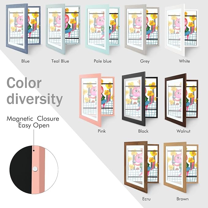 Golden State Art, 10x12.5 Kids Art Frames, Front-Opening Picture Frame Great for Kids Drawings, Artworks, Children Art Projects, Schoolwork, Home or Office (Pink Set of 2)