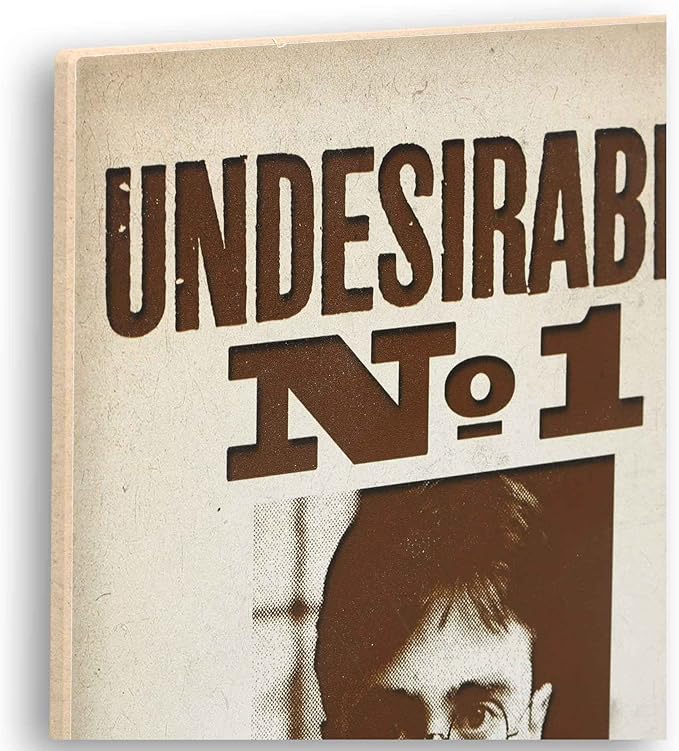 Harry Potter Undesirable No. 1 Wood Wall Decor - Vintage Harry Potter Sign for Kids' Bedroom or Movie Room