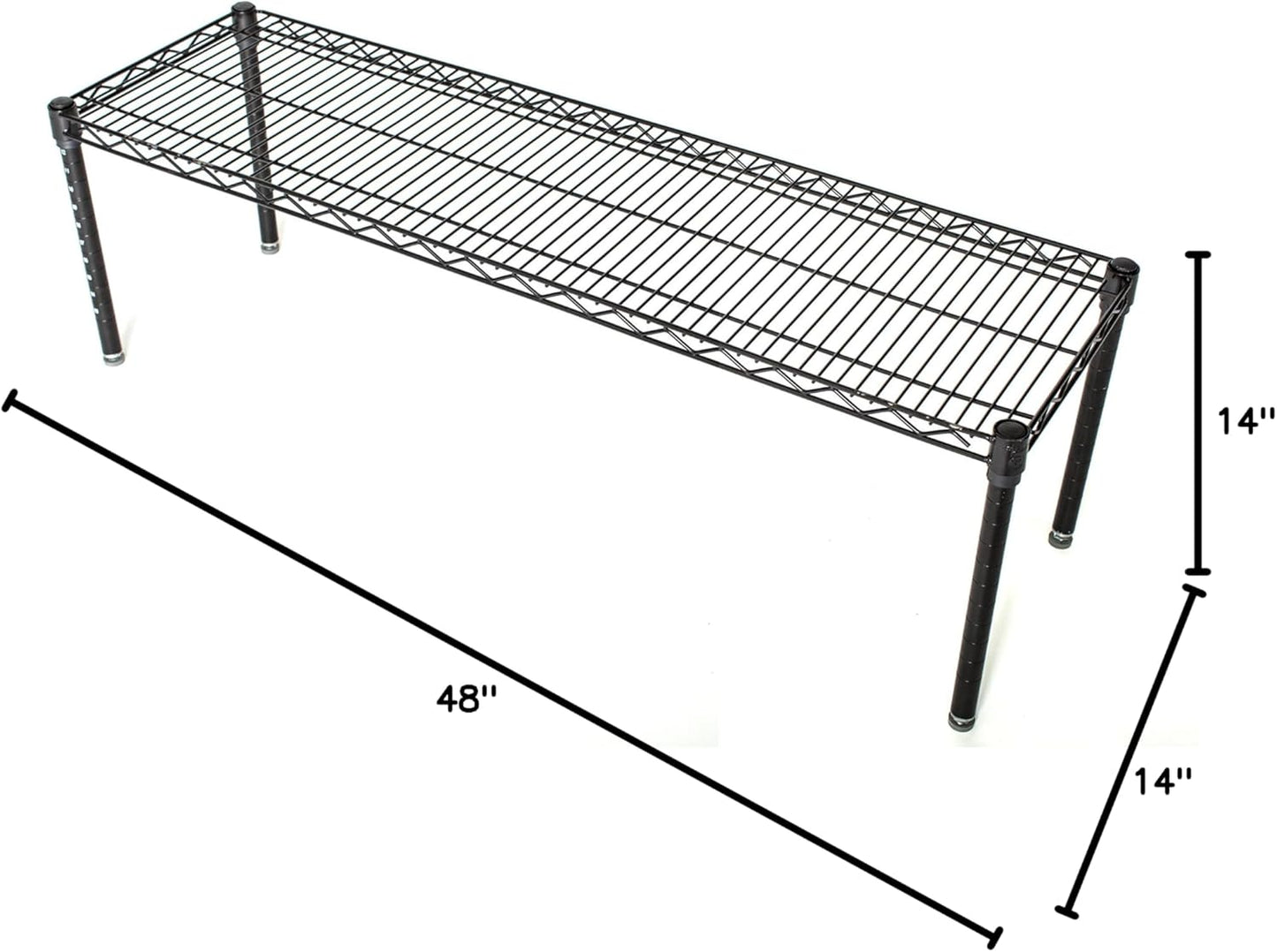 Omega Products Corporation 14" Deep x 48" Wide x 14" High Black Stationary Dunnage Rack