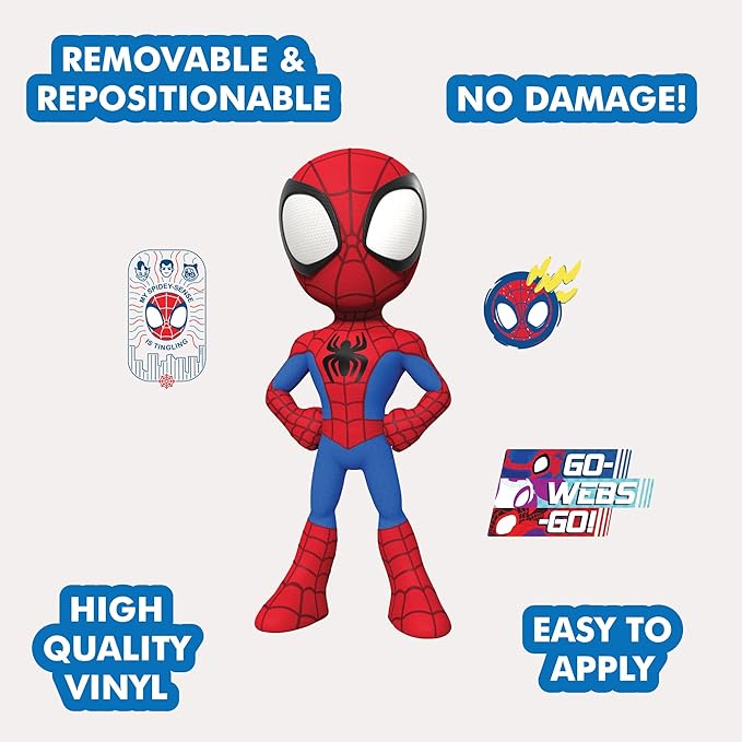 Wall Palz Marvel Spidey and His Amazing Friends Wall Decal - 24" Augmented Reality Spider-Man Bedroom Wall Decor Peel and Stick Vinyl Wall Stickers