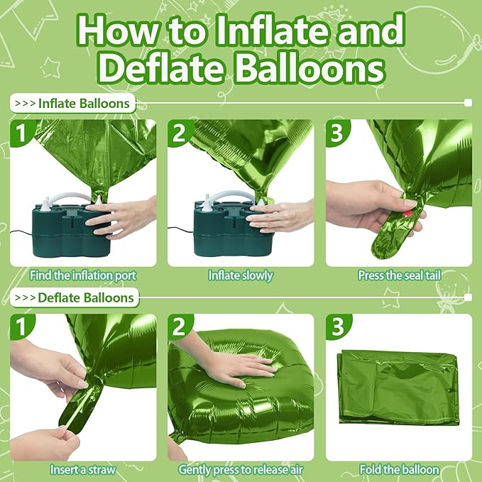 NISOCY 25PCS Olive Green Square Foil Balloons Wall Backdrop Double Sided Dark Green Balloon Arch Kit for Birthday St. Patrick's Day Spring Summer Jungle Christmas Theme Party Decoration