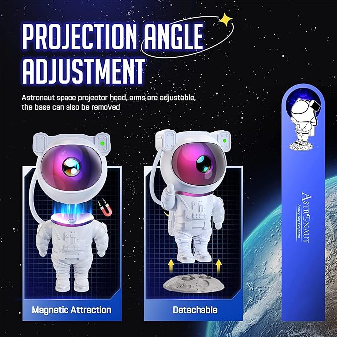 Mooyran Colorful Astronaut Galaxy Projector - Special Limited Edition Star Lights for Bedroom Astronaut Space Projector, Starry Ceiling Lamp with Timer & Remote, Adults Room Decor