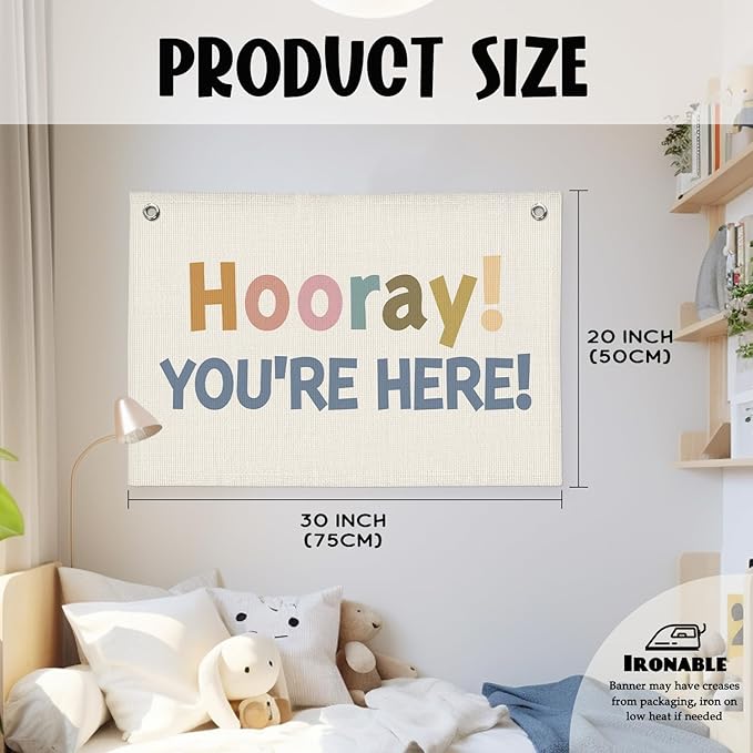Welcome Sign for Classroom, Boho Classroom Must Haves Decorations for Teachers, Neutral Cute Back To School Wall Flag Linen Canvas Banner
