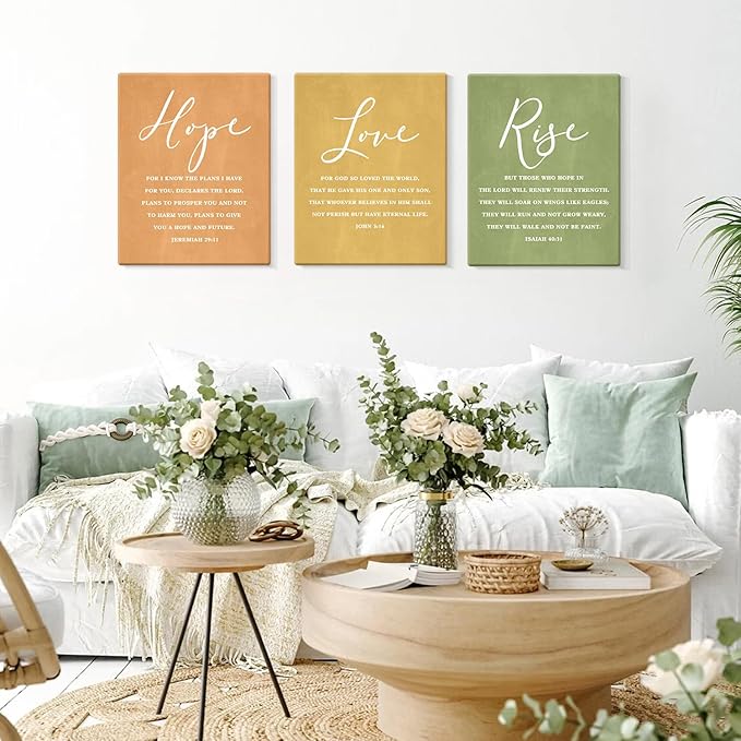 CHDITB Scripture Religious Wall Decor, Faith Poster,Christian Home Artwork, Bible Verses Art Print Set Of 6(12x16 Inches) Christian Wall Art For Prayer College Dorm Room Decoration