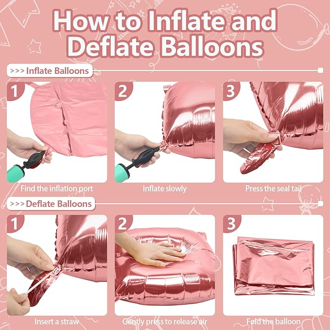 NISOCY 25PCS Rose Gold Square Foil Balloons Wall Backdrop Double Sided Rose Gold Balloon Tunnel Arch Kit for Birthday Valentines Wedding Anniversary Bridal Baby Shower Graduation Party Decorations