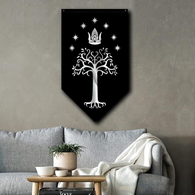 Lord of the Rings Banner 30" x 50" Indoor Fabric Wall Hanging Door Decor Official Product (Tree of Gondor)