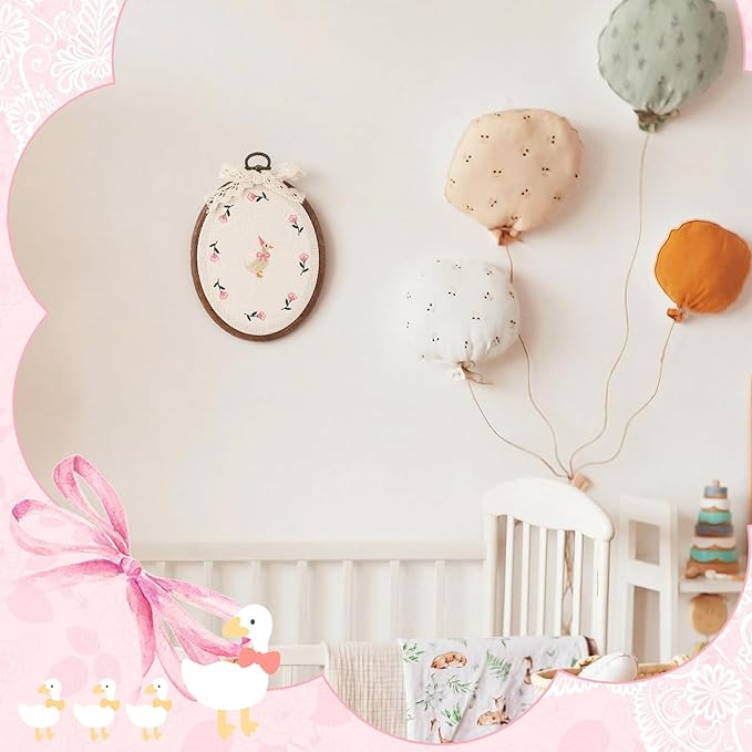 Chunful Felted Nursery Wall Decor Cute Wall Art Decorative Artwork for Nursery Themes Bathroom Living Room Classroom Home Decoration (Embroidered Goose)