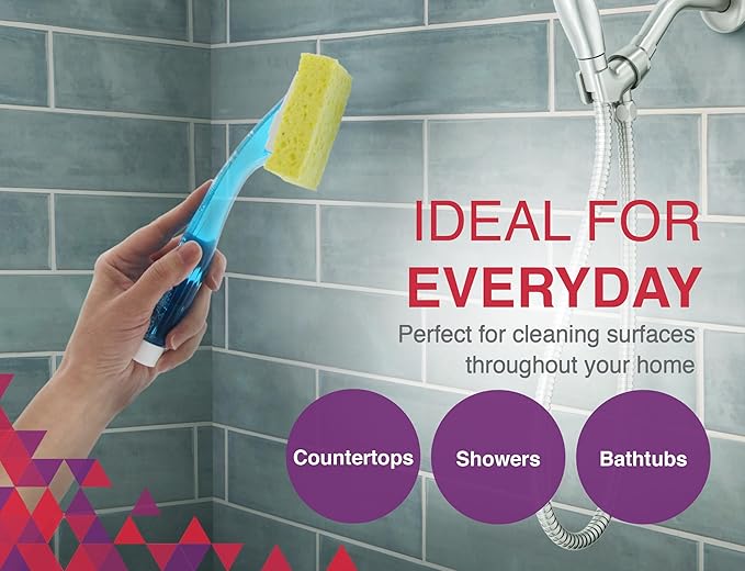 Arrow Home Products Dish Wand Sponge Refills, 3 Pack of 2 Snap on Replacement Sponges - BPA-Free Sponge Replacement Head, 6 Pieces Total