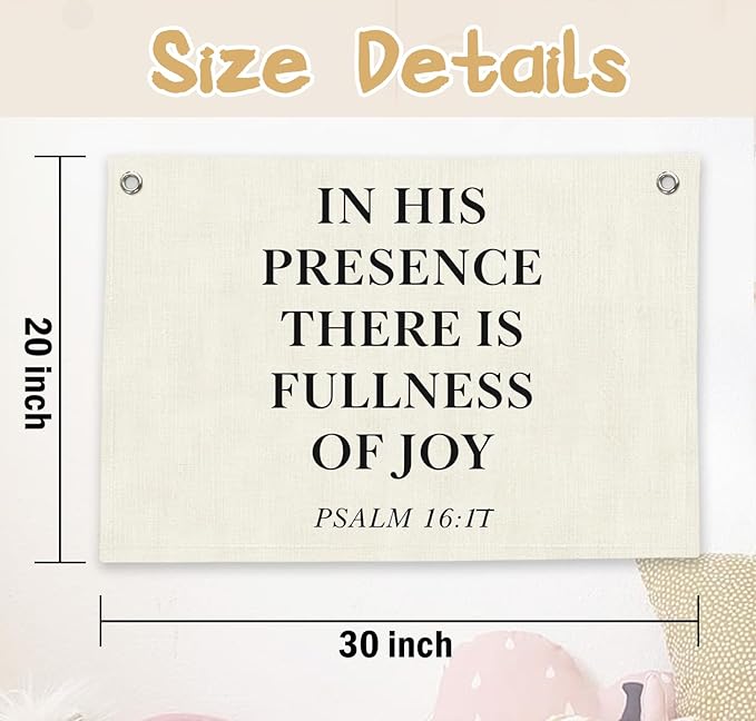RTXLEZM Christian Home Room Decor, Jesus Christian Canvas Banner Wall Hanging, Minimalist Bible Verse Wall Art Prints for Bedroom Home Prayer Church Room Decor, 20x30 Inch