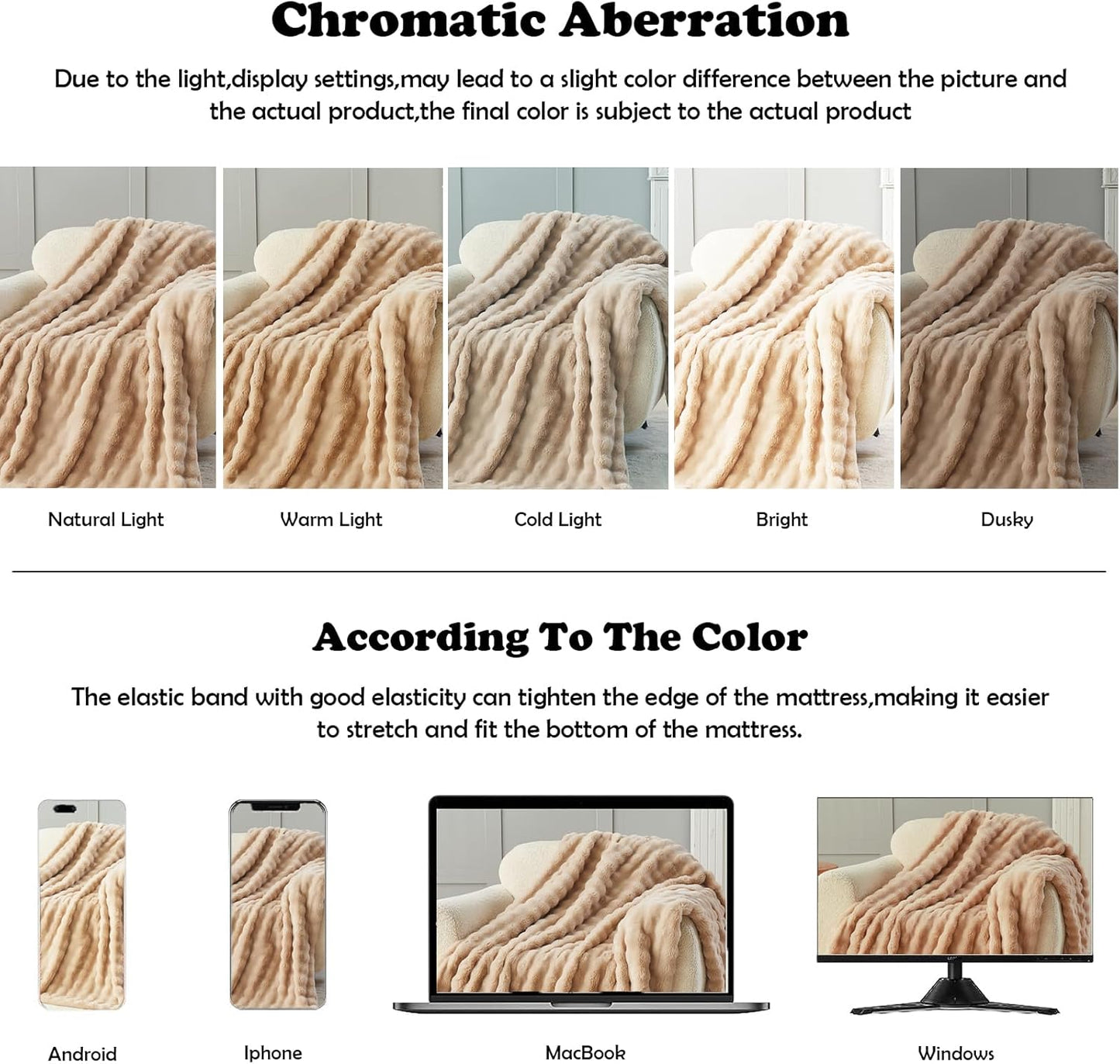 NEWCOSPLAY Faux Fur Twin Blanket Brown Bubble Blanket Thick Warm Soft for Couch Sofa Bed 550GSM (Brown, Twin(60"x80"))