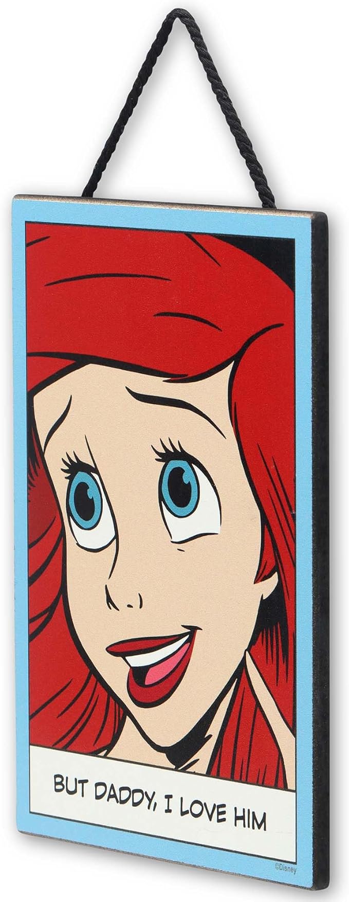 Disney Princess The Little Mermaid But Daddy I Love Him Hanging Wood Wall Decor - Fun Ariel Sign for Home