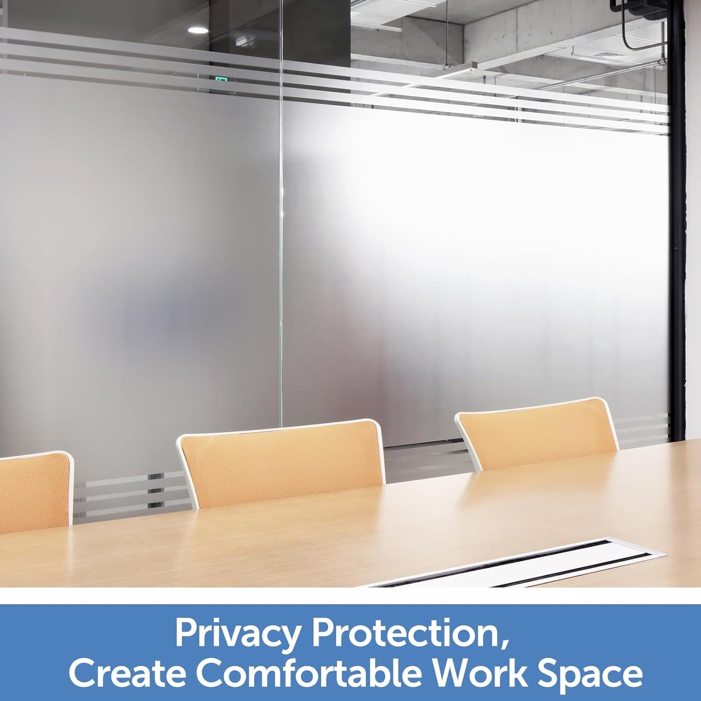 HIDBEA Frosted Window Privacy Film - Non Adhesive Static Cling Glass Stickers Sun UV Blocking Heat Control Door Covering Decals for Home Office, 35.4 x 157.5 Inch