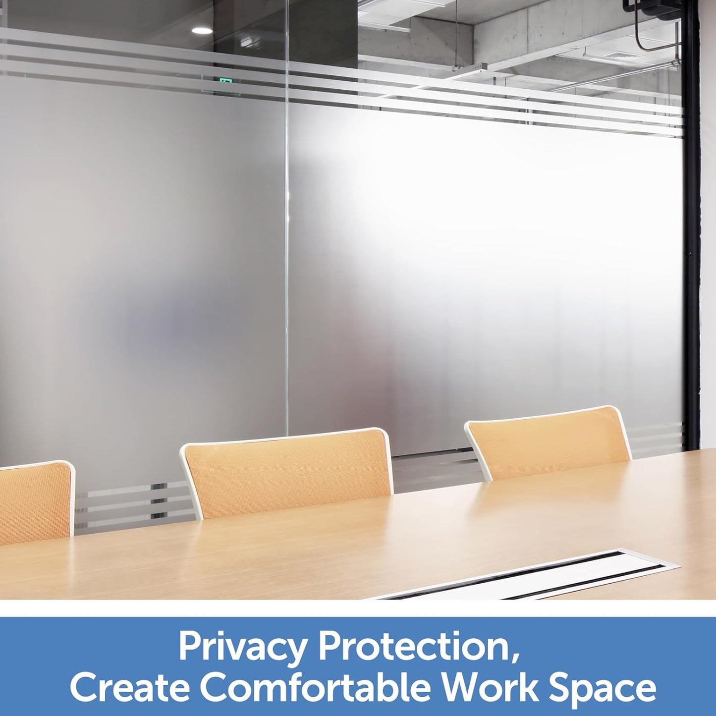 HIDBEA Frosted Window Privacy Film - Non Adhesive Static Cling Glass Stickers Sun UV Blocking Heat Control Door Covering Decals for Home Office, 35.4 x 196.8 Inch