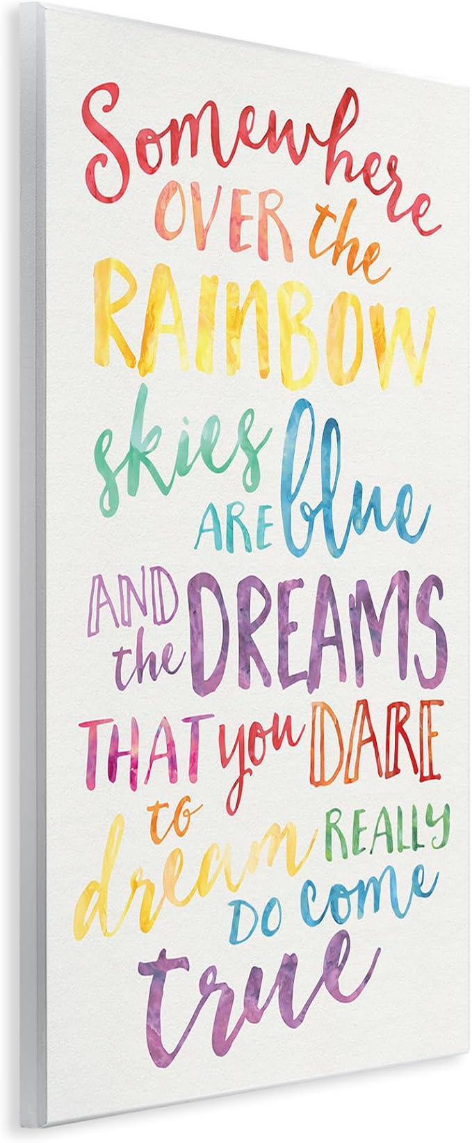 The Kids Room by Stupell Somewhere Over The Rainbow Watercolors Wall Plaque, 10x15, Design by Artist Erica Billups