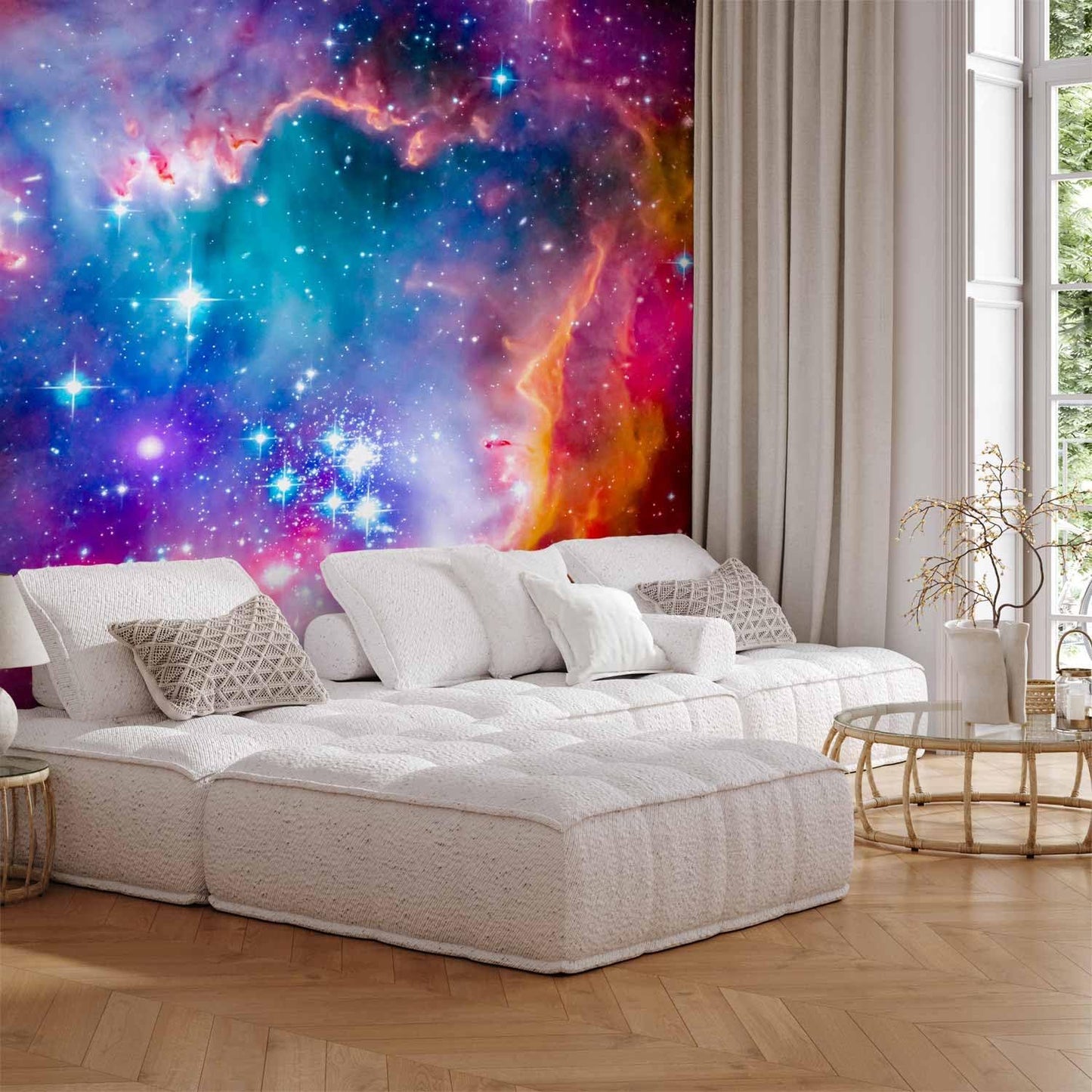 artgeist Wall Mural Abstract 154x110 in - Peel and Stick Self-Adhesive Wallpaper Removable Large Sticker Foil Wall Decor Print Picture Image Design Abstract Cosmos Sky Star i-G-10010-a-a