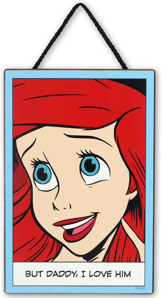 Disney Princess The Little Mermaid But Daddy I Love Him Hanging Wood Wall Decor - Fun Ariel Sign for Home
