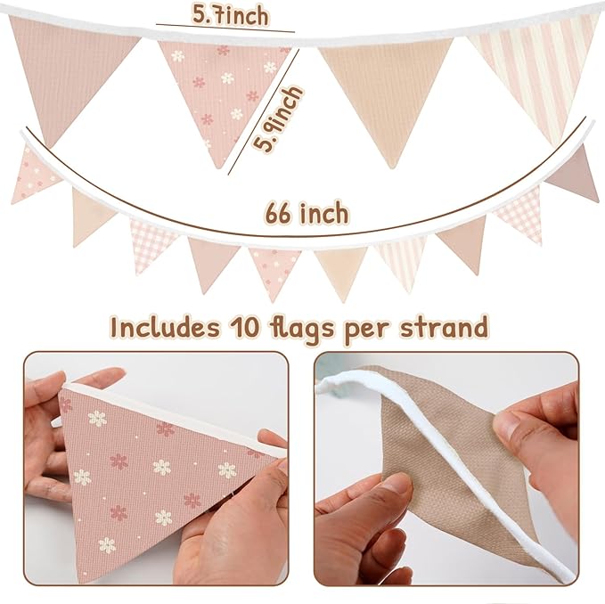 Lacama Nursery Decor Nursery Wall Decor Wildflower Pennant Banner Flags, Girls Room Decor, Boho Flags Playroom Wall Decor Banner for Nursery Baby Shower Birthday Boho Wedding Party Event