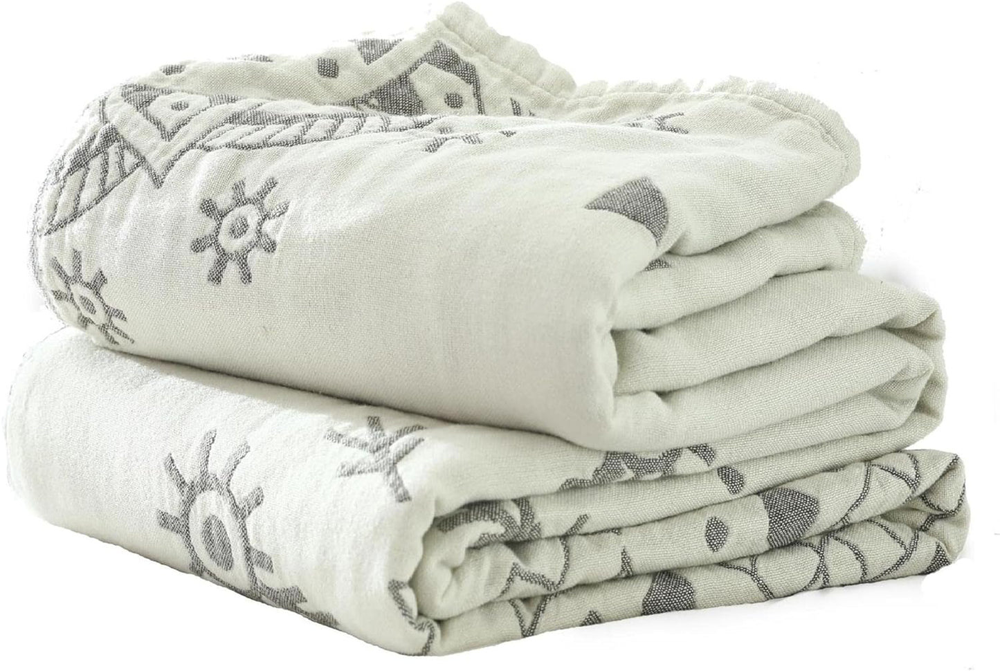 MSGKV Woven Boho Throw Blanket for Couch 100% Cotton Blankets,Versatile KnitWoven Blanket, Super Soft Warm & Decorative Blanket for Chair Bed Sofa and Living Room, 60''Wx 80''L