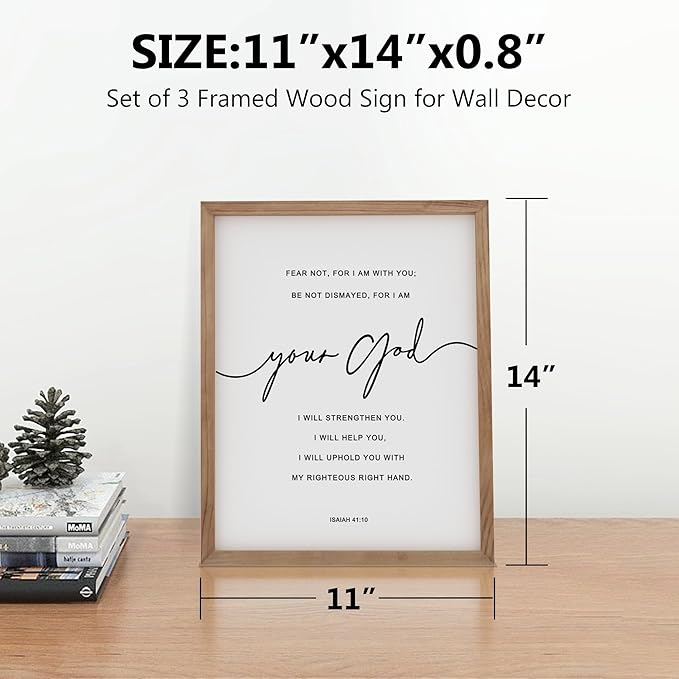Heiple The Lord Your God Is Good Wall Decor 11"x14" Framed Wooden Wall Sign for Home Decor Farmhouse Vintage Rustic Living Room Minimalist Christian Wall Art (Brown, 11”x14”)