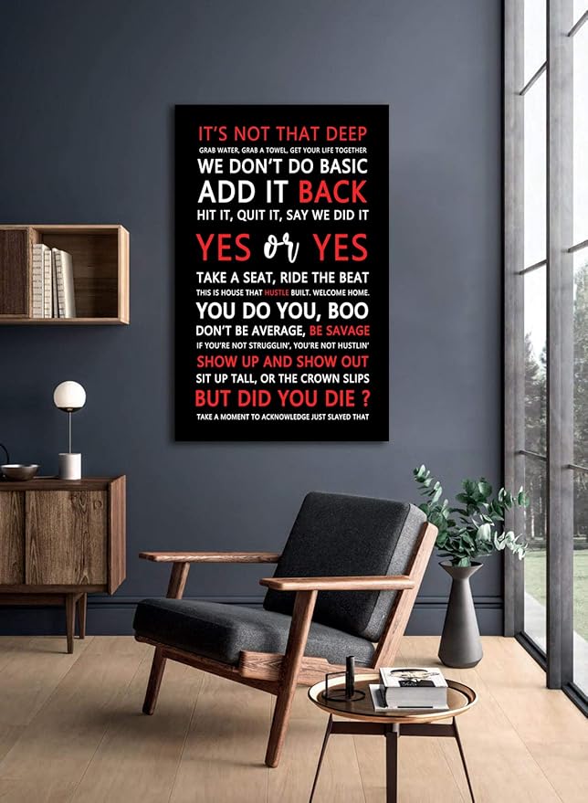 AMART SUN Mixed Quotes Fitspiration Motivational Quotes Print Canvas Wall Art • Inspirational Poster Artwork Modern Home Decor For Home,Office,Gym,Classroom Wall Decor Framed Ready to Hang