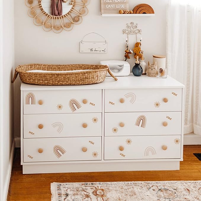 QUCHENG Boho Wall Stickers Girls Bedroom Removable Wall Decals Nursery Kids Room Decor Vinyl Murals DIY Cute Decorations 6 Sheets