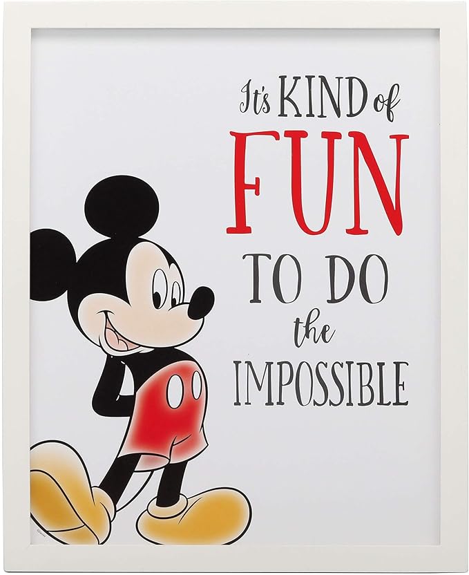 Disney Mickey Mouse Do the Impossible Framed Wood Wall Decor