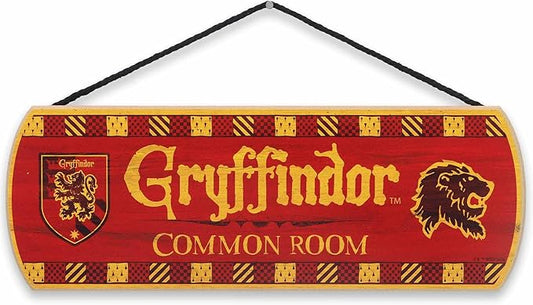 Harry Potter Gryffindor Common Room Hanging Wood Wall Decor - Fun Gryffindor Sign for Teen Bedroom or Movie Room
