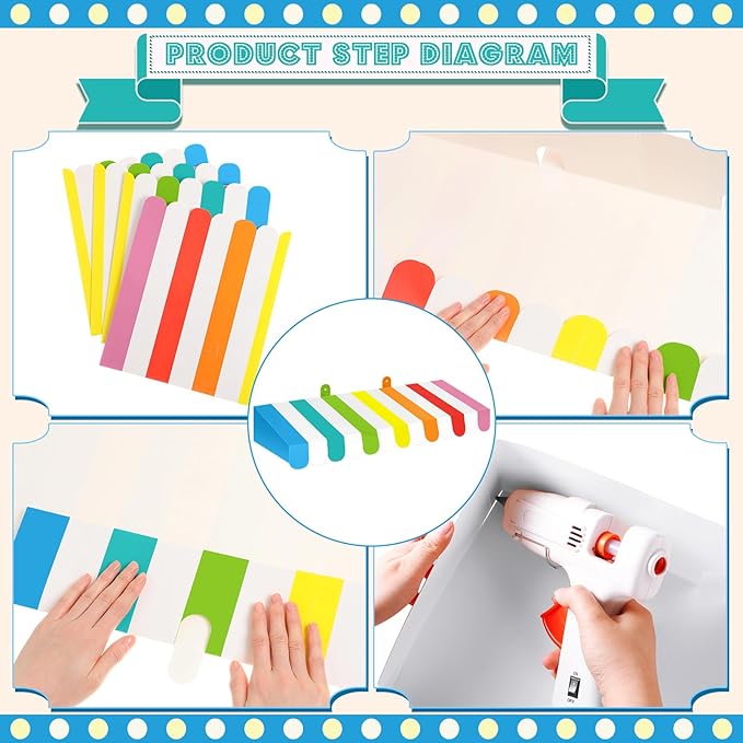 Boao 4 Pack Circus Awning Decoration 3D Stripe Cardboard Awning Carnival Wall Decor Circus Party Favors for Lemonade Stand Bakery Ice Cream Truck Bulletin Board Decor(Multicolor)