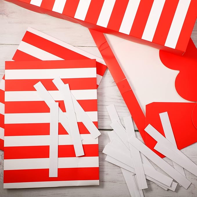 Tallew 4 Pcs 3D Circus Awning Wall Decoration Carnival Awning for Halloween Carnival Theme Party Classroom Decorations(Red and White)