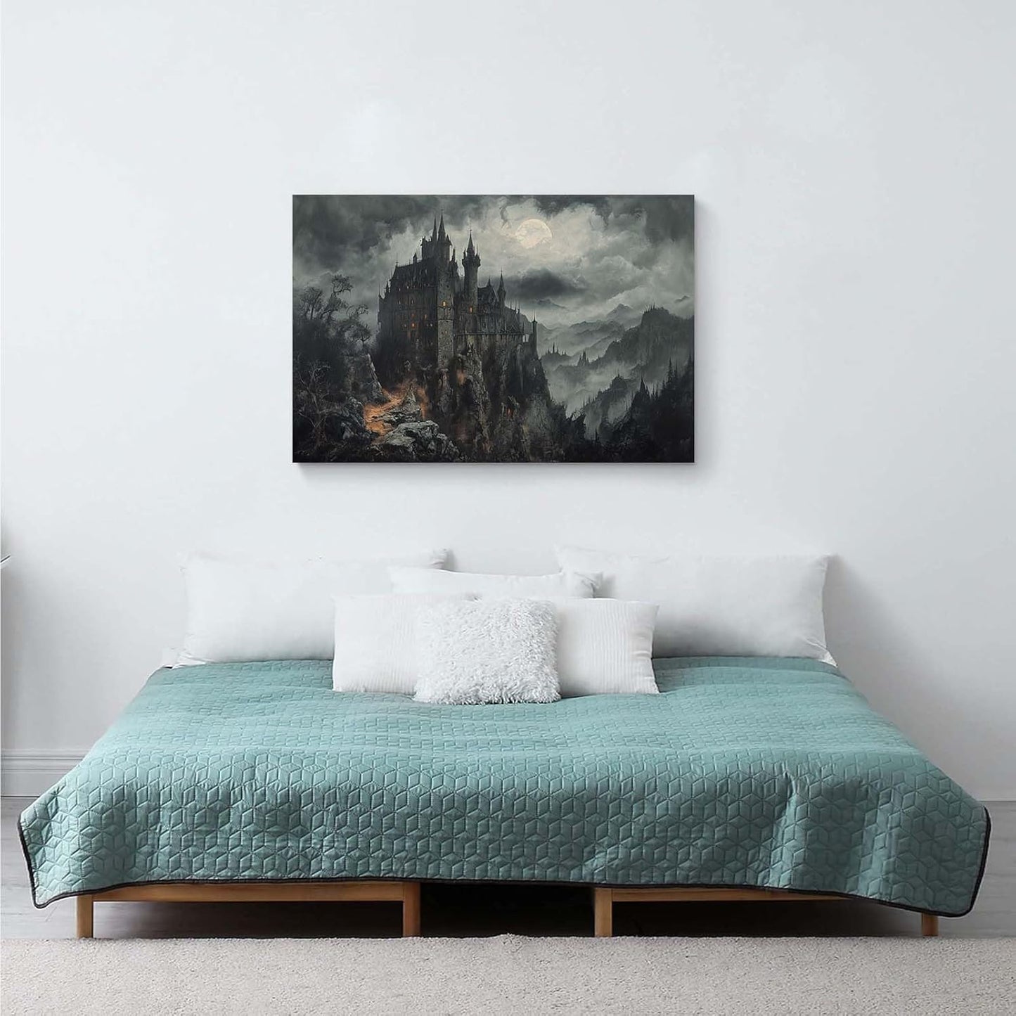 JFHCQJPK Vintage Castle Poster Dark Academy Victorian Gothic Castle Wall Art Poster Moody Mystical Art Print Suitable for Home Living Room Bedroom16x24in Frameless