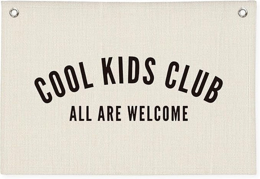 Cool Kids Club Room Decor - Long Live Boyhood Linen Banner Tapestry Wall Hanging Canvas Flag for Toddler Boy Nursery