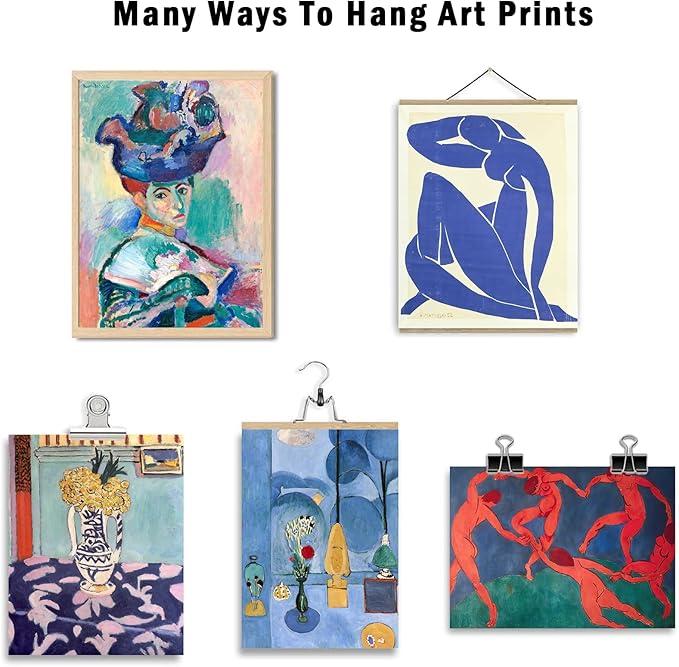 Matisse Wall Art Prints, Matisse Canvas Wall Art Decor, Vintage Eclectic Wall Posters Set, Colorful Matisse Abstract Painting Wall Decor Aesthetic for Bedroom Living Room Collage Decor 12Pcs(Unframed)