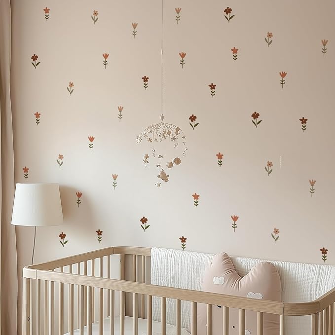 QUCHENG Nursery Wall Stickers Boho Kids Room Decor Girls Bedroom Removable Wall Decals Vinyl Murals DIY Cute Decorations 12 Sheets