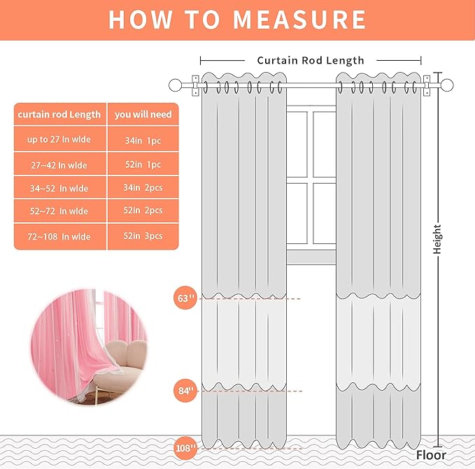 XiDi Curtains for Bedroom Decor Pink34/90/1 US