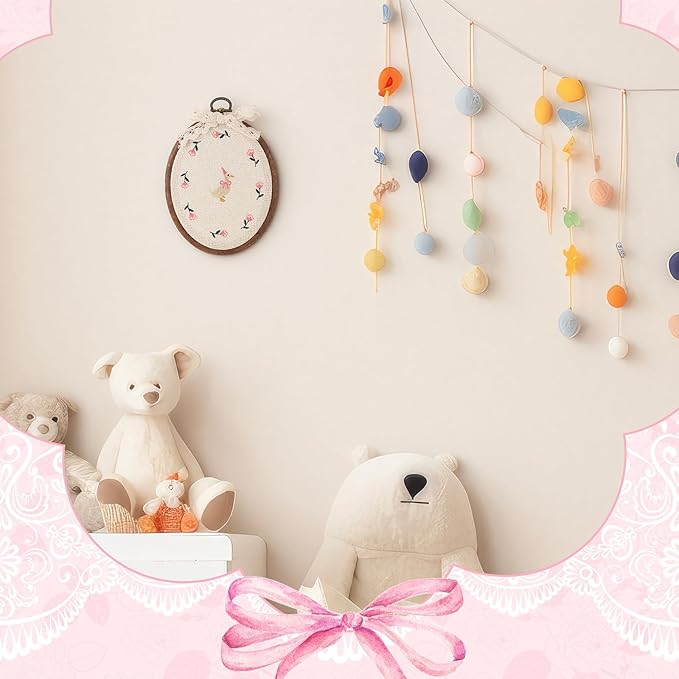 Chunful Felted Nursery Wall Decor Cute Wall Art Decorative Artwork for Nursery Themes Bathroom Living Room Classroom Home Decoration (Embroidered Goose)