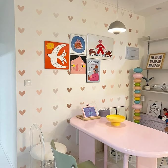QUCHENG Boho Wall Stickers Girls Bedroom Removable Wall Decals Nursery Kids Room Decor Vinyl Murals DIY Cute Decorations 6 Sheets
