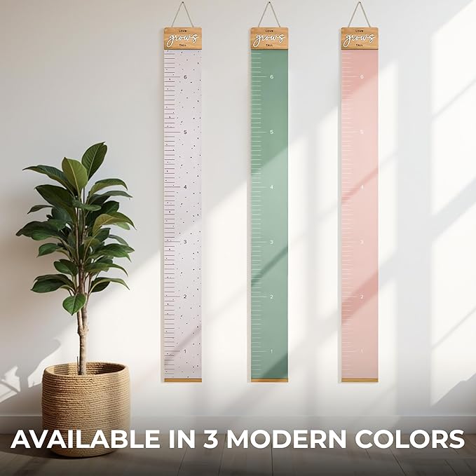 Beautiful Growth Chart for Wall - Cute Height Chart to Easily Track Your Kids' Growth and Milestones - Essential Baby and Toddler Playroom Decor That is Great for Gifting and Creates Lasting Memories